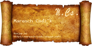 Maresch Csák névjegykártya